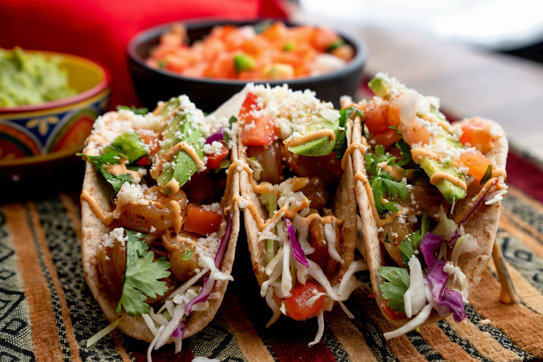 Cinematic taco spread from Miranda's Mexican Food